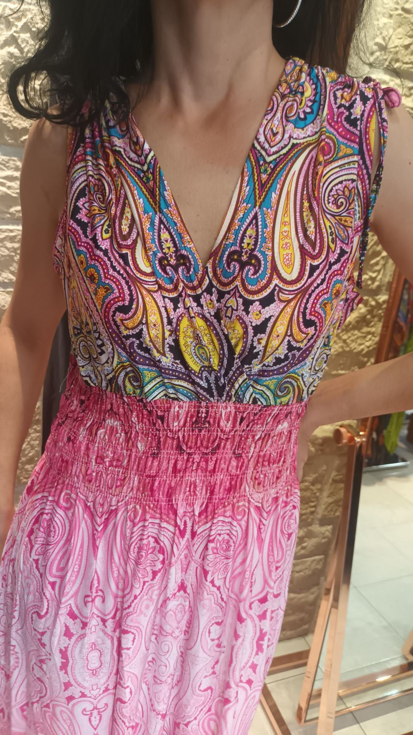 Robe Mira sans manches rose