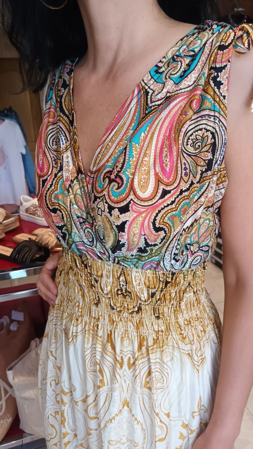 Robe Mira sans manches jaune