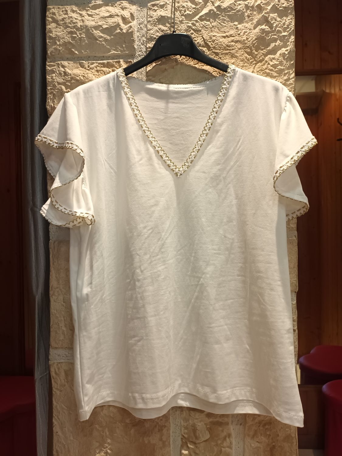 Tricot Carla blanc/doré