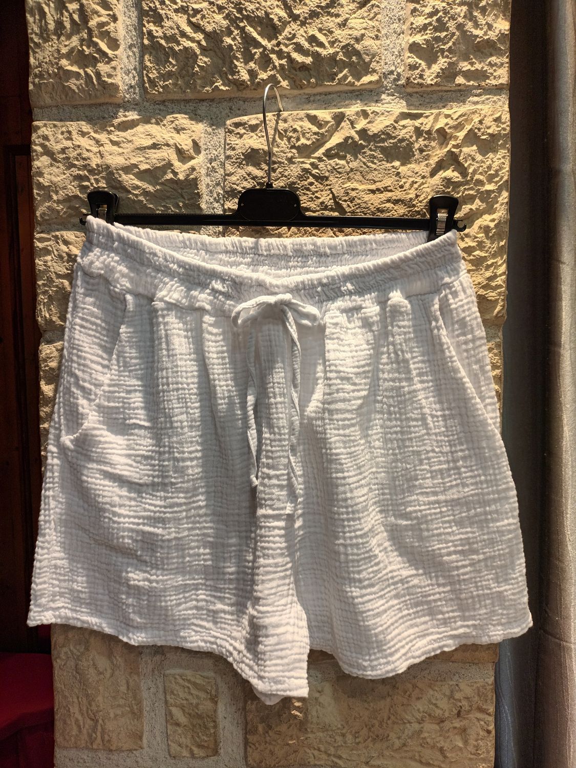 Short gaze coton blanc