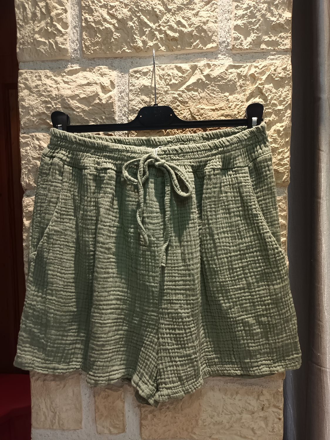 Short gaze coton kaki