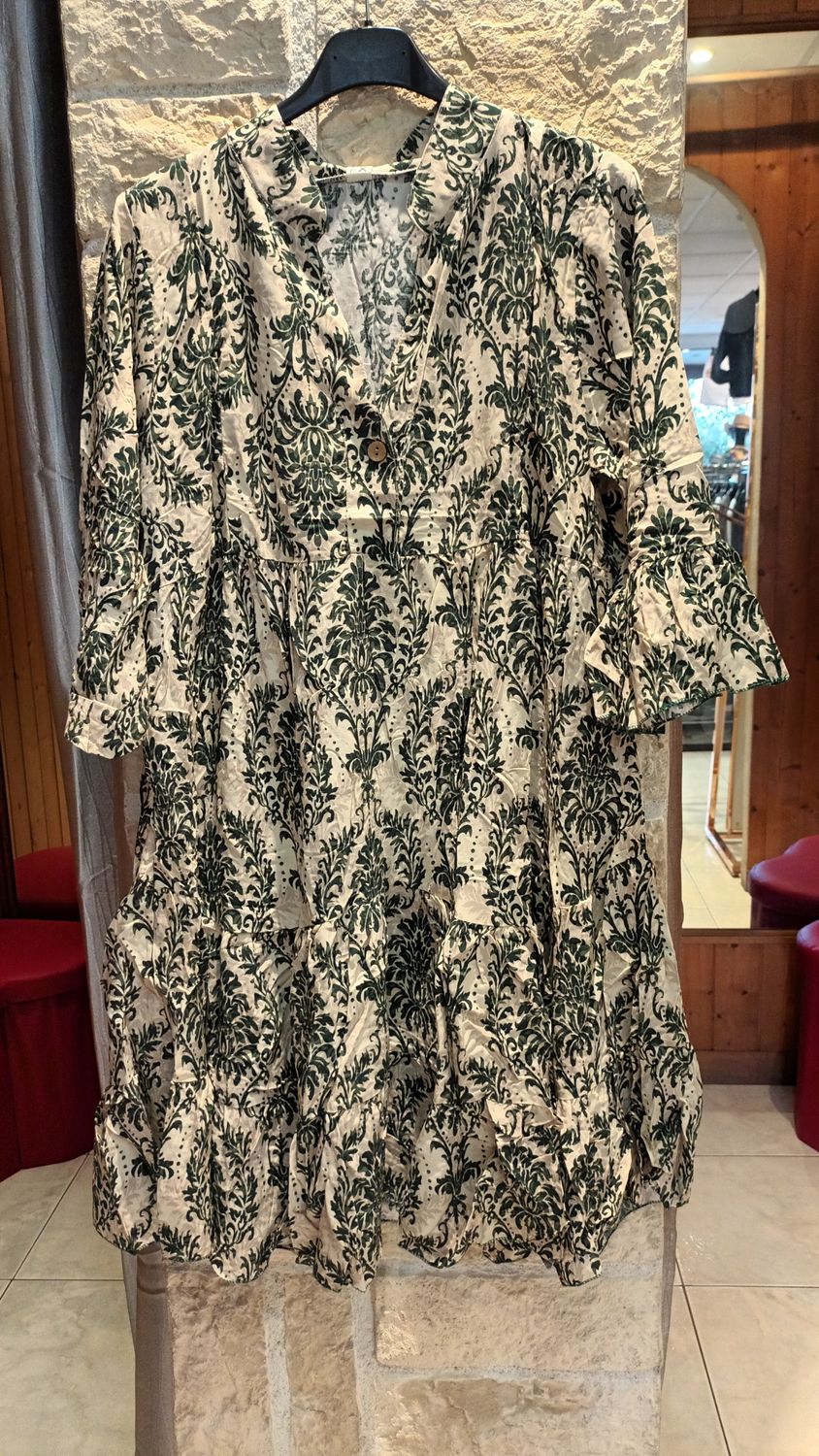 Robe Aude imprimé vert