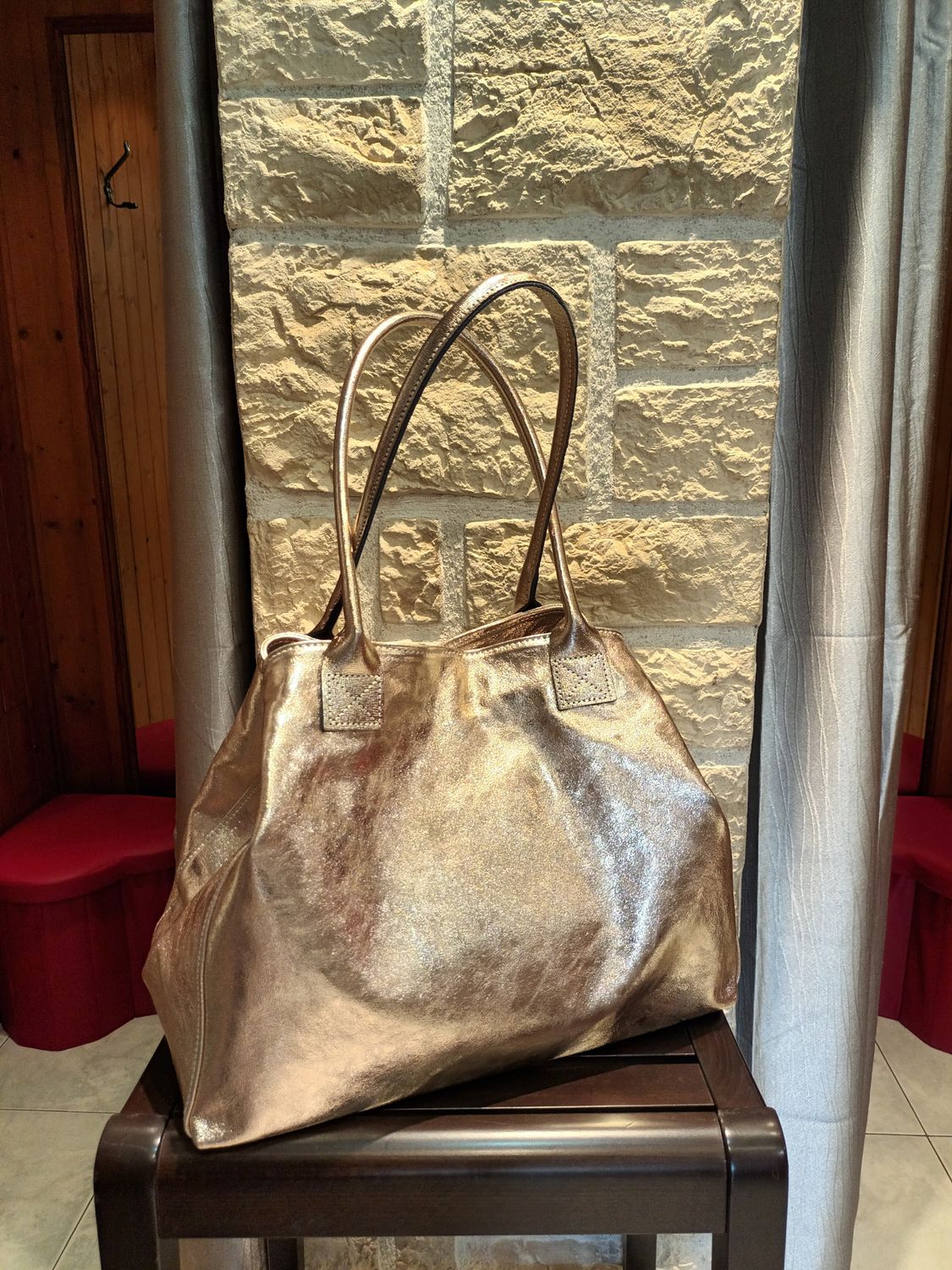 Sac cuir doré 