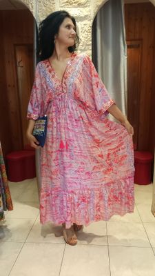 Robe longue Orientale rose