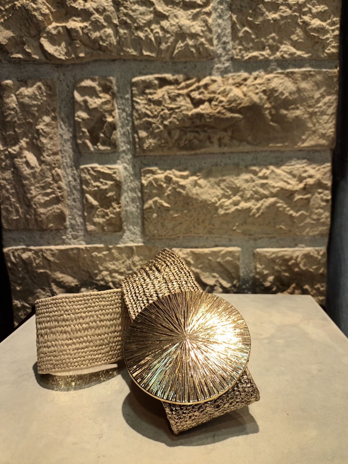 Ceinture boucle rond doré