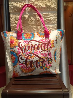 Sac plage Love rose