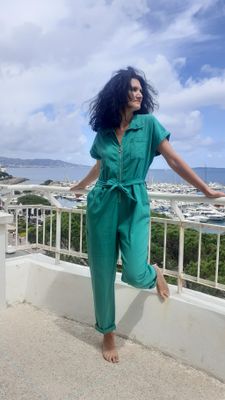 Combinaison pantalon zippé vert