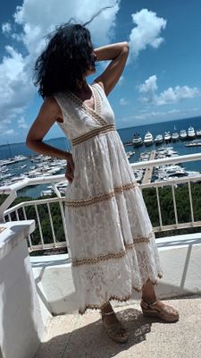 Robe longue Athena blanc 