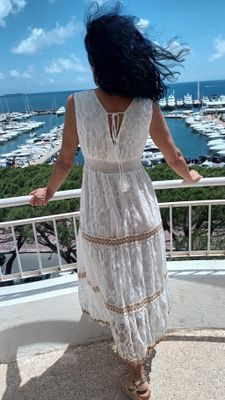 Robe longue Athena blanc 