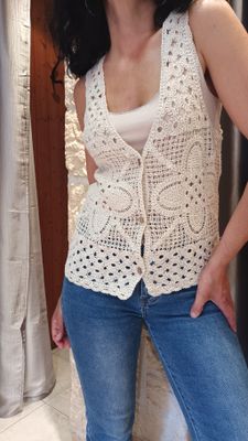 Veston crochet beige 