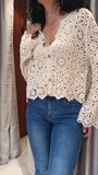 Cardigan crochet beige 