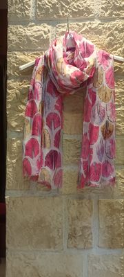 Foulard Plumes rose