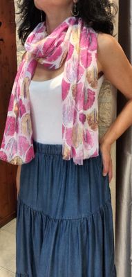 Foulard Plumes rose