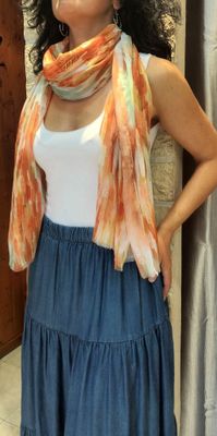 Foulard Aquarelle orange 