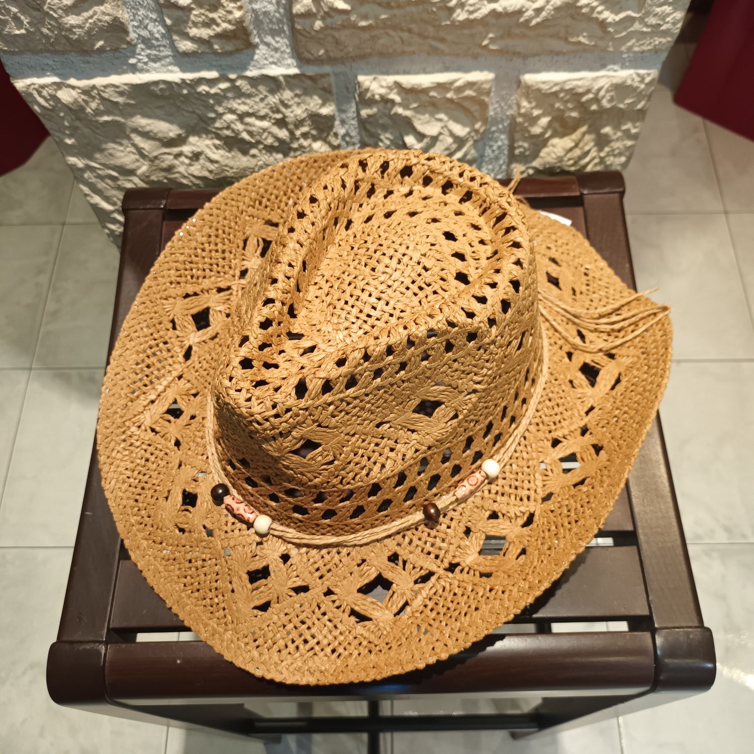 Chapeau cow-boy ajouré camel 