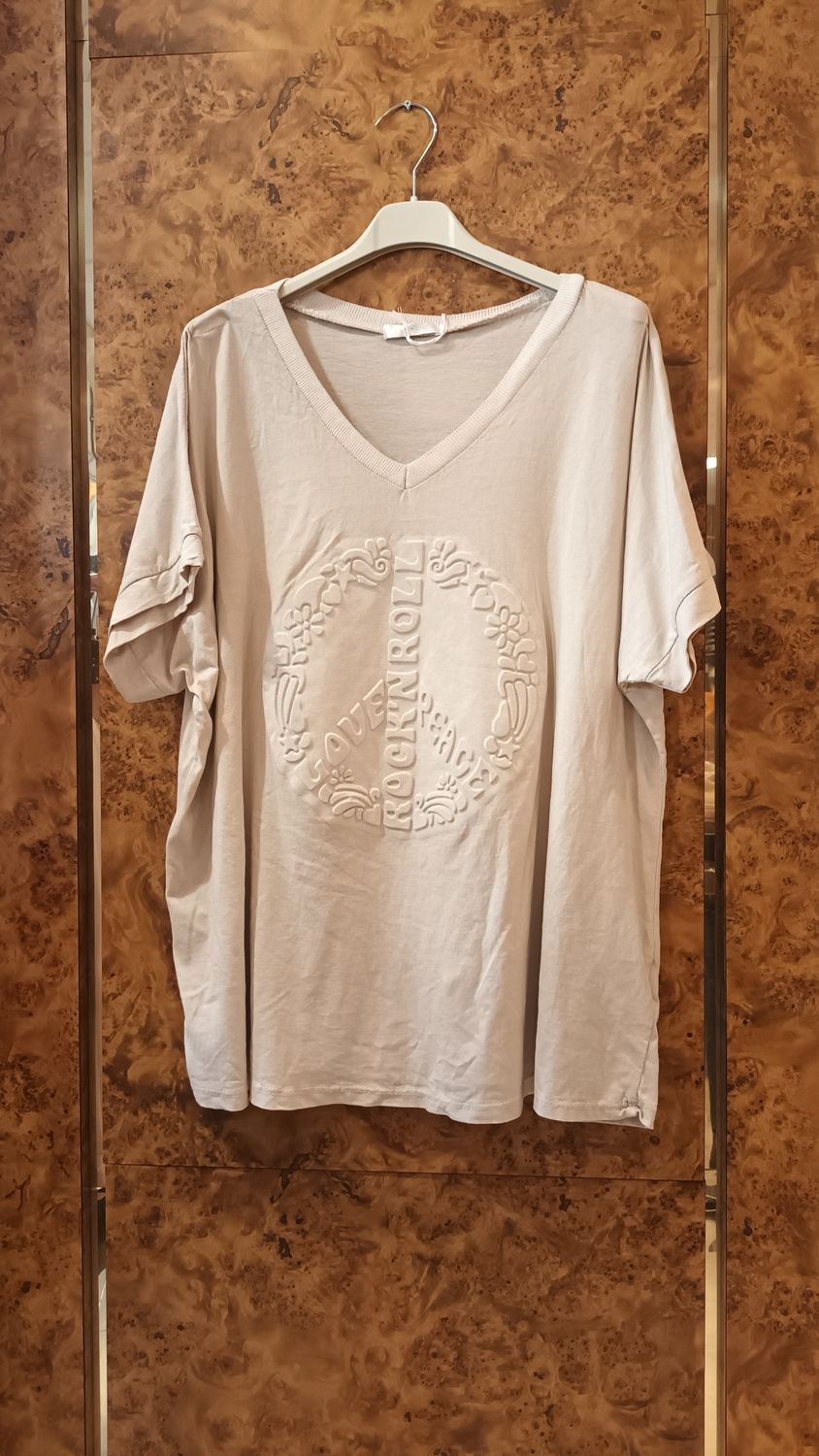 T-shirt Love & Peace beige 