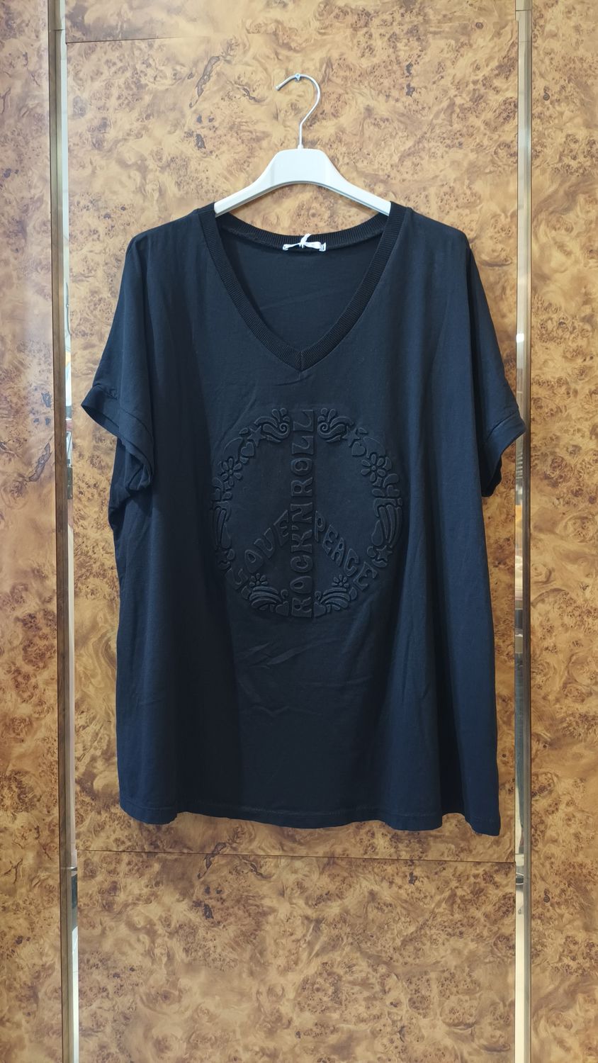 T-shirt Love & Peace noir