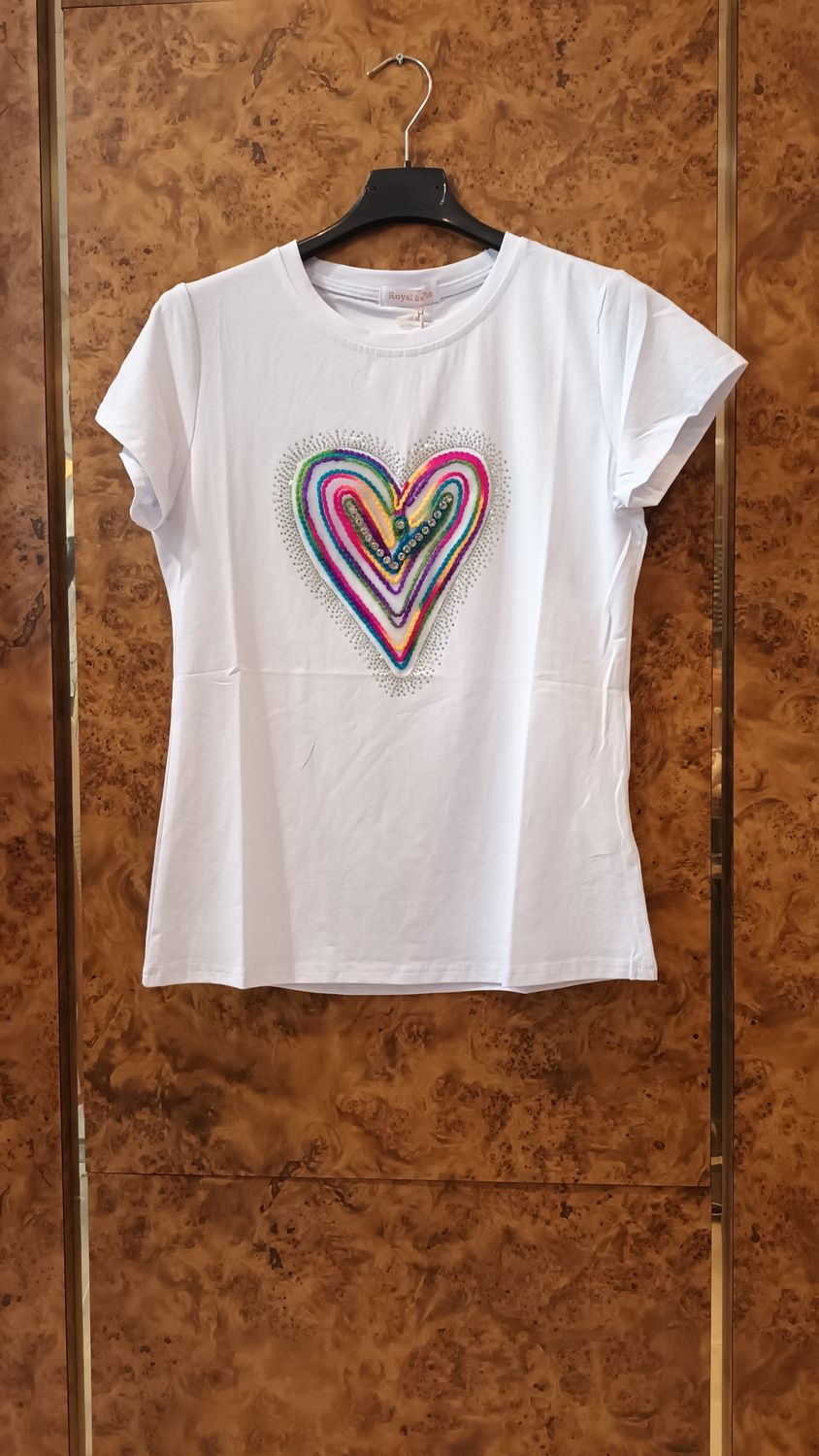 T-shirt Coeur Rainbow 