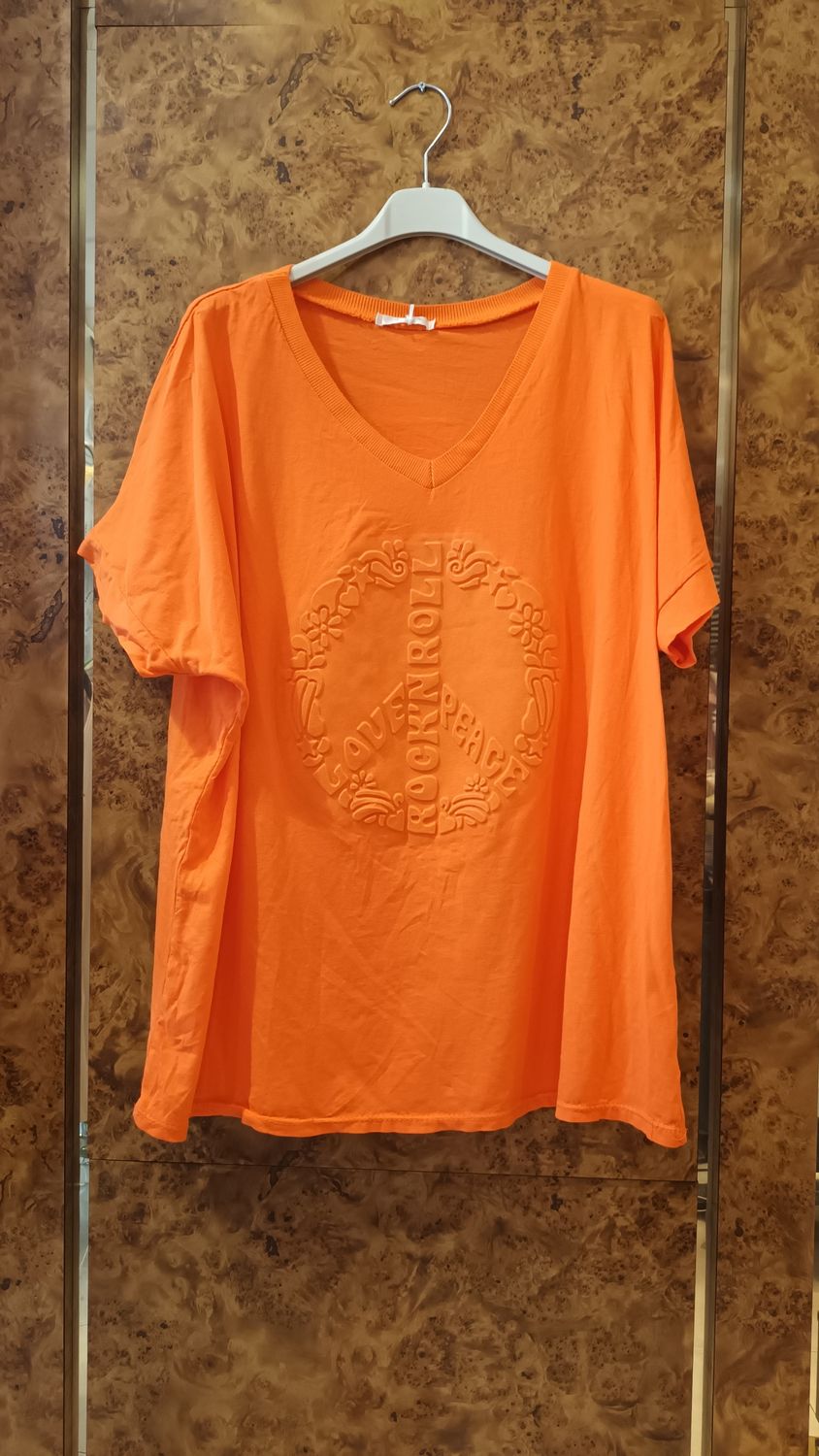 T-shirt Love & Peace orange 