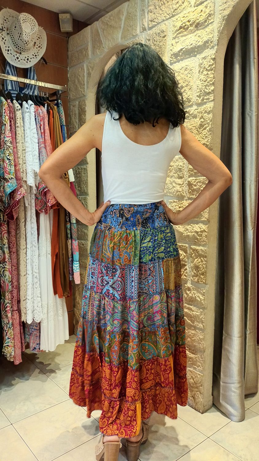 Jupe Gipsy bleu multicolore 