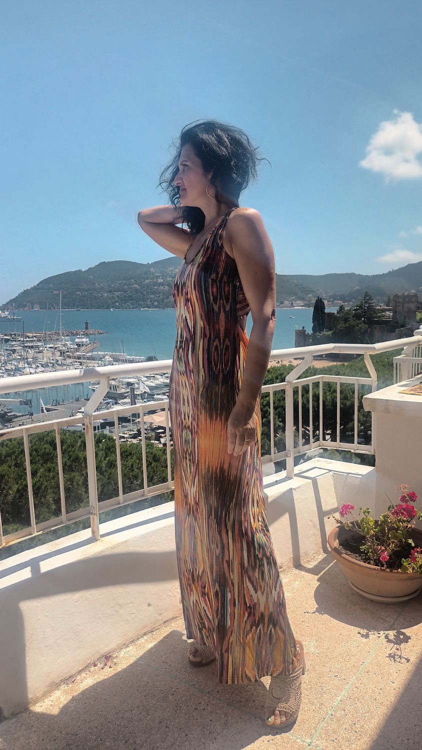 Robe longue Flamme orange 