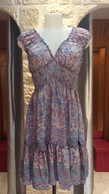 Robe courte Pasley bleu et rose
