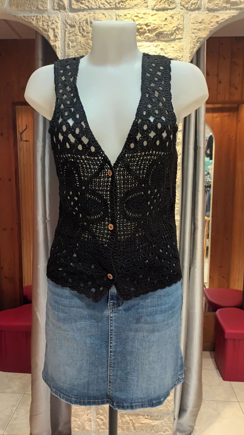 Veston crochet noir