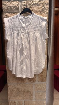 Chemisier ample coton blanc 