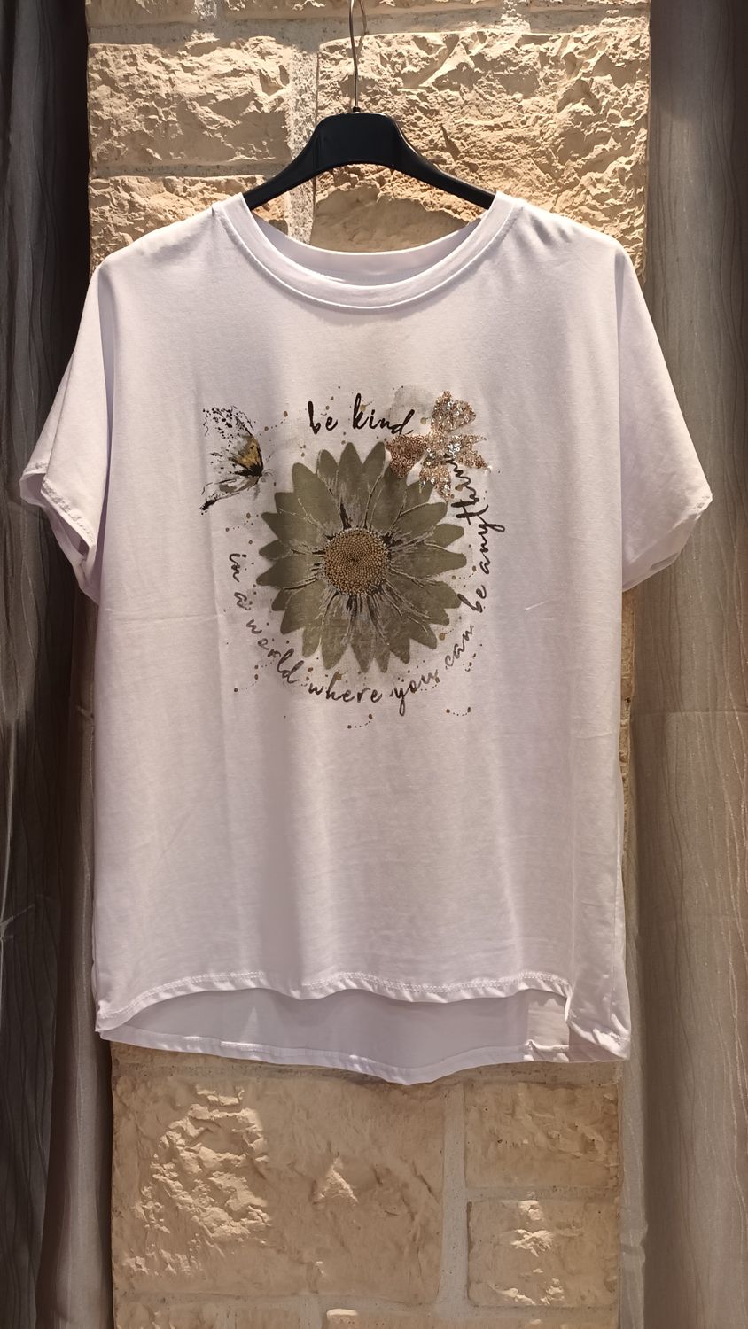 T-shirt Be Kind kaki