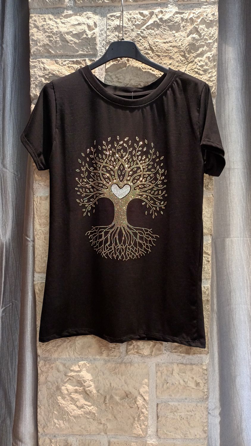 T-shirt Arbre coeur noir