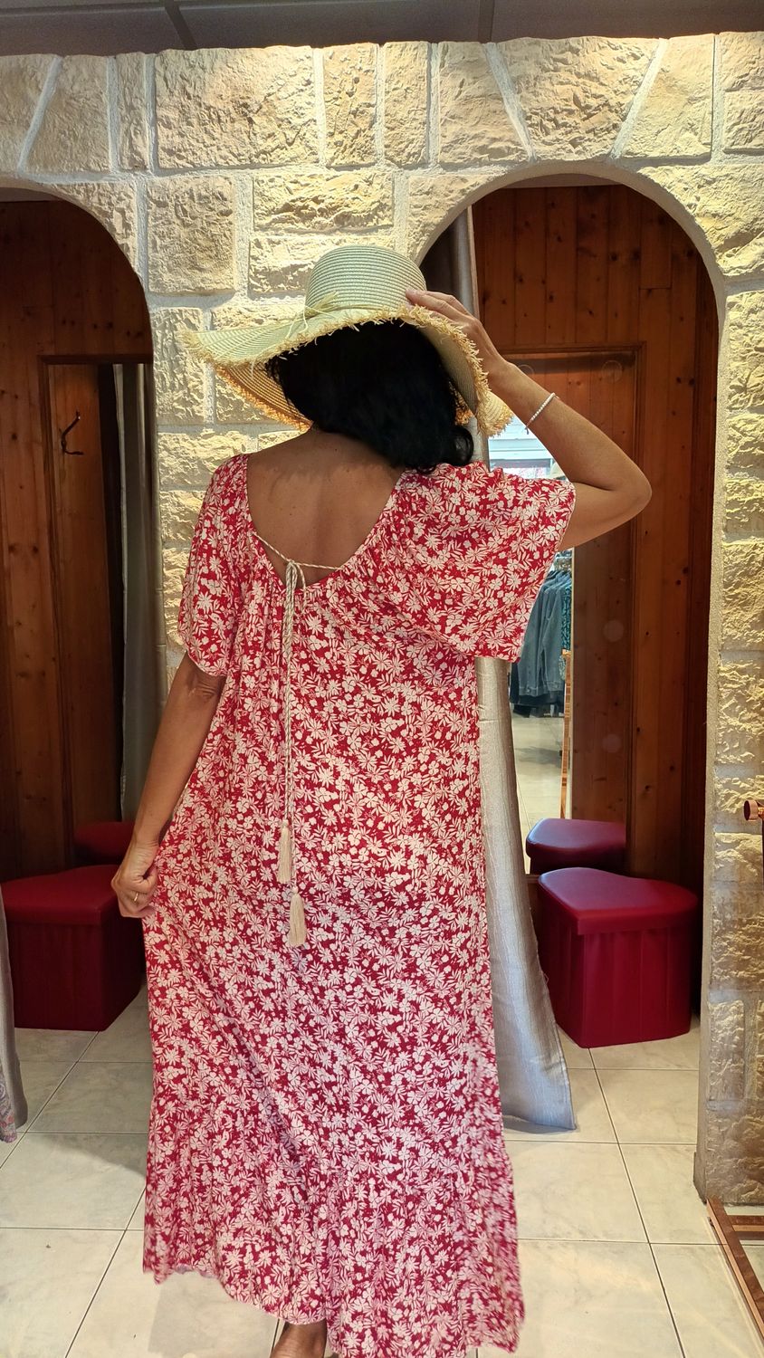 Robe longue Lys rouge 