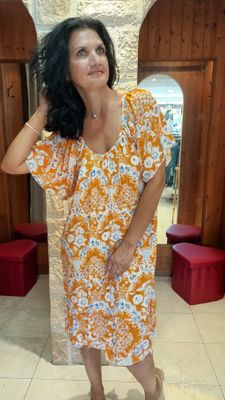 Robe midi Karen orange