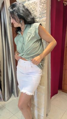 Mini jupe jean blanc 