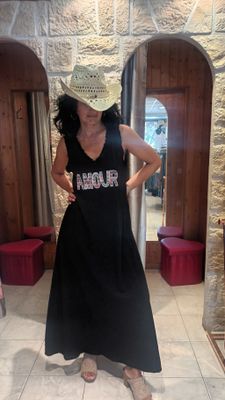 Robe longue Amour noir