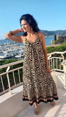 Robe Dalida imprimé noir 
