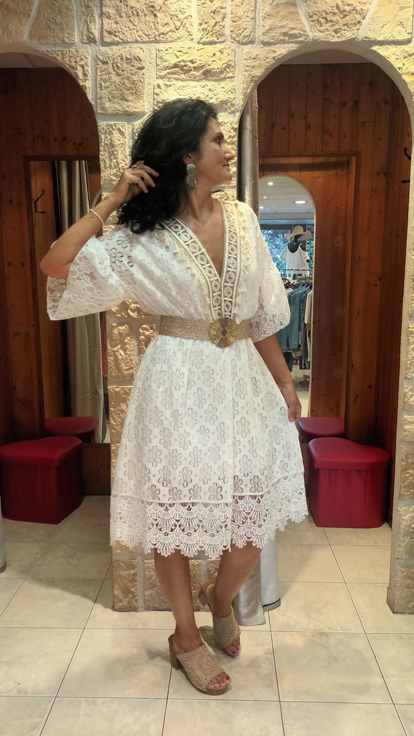 Robe Positano en dentelle blanc