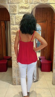 Top satin rouge