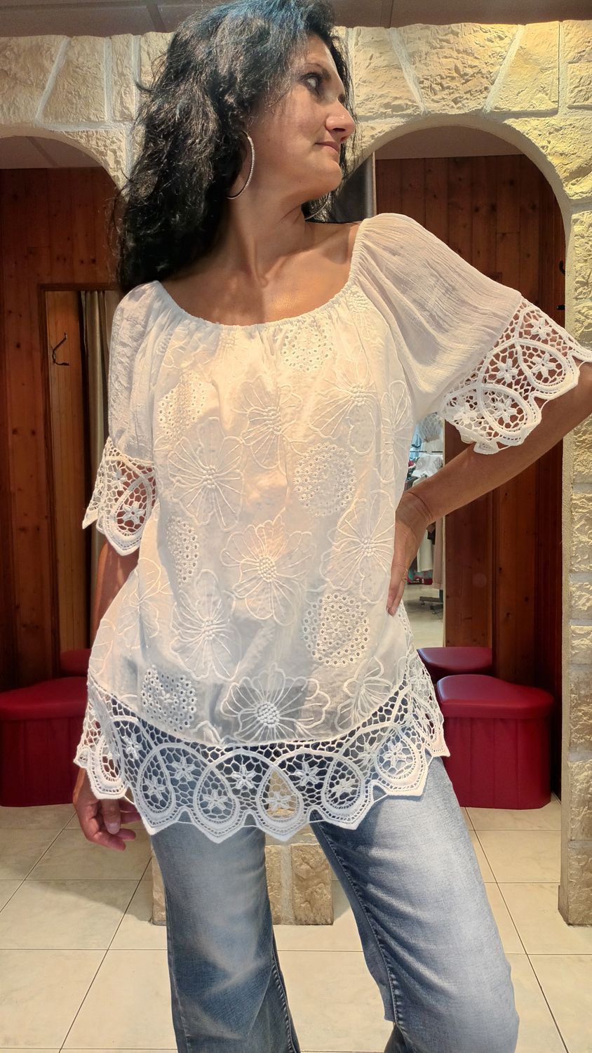 Blouse Gemma dentelle blanc