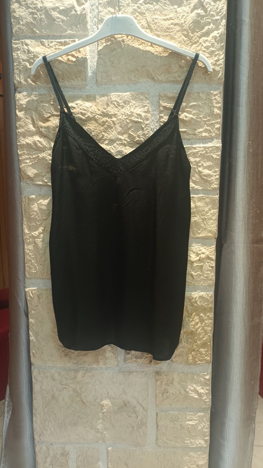 Top satin noir