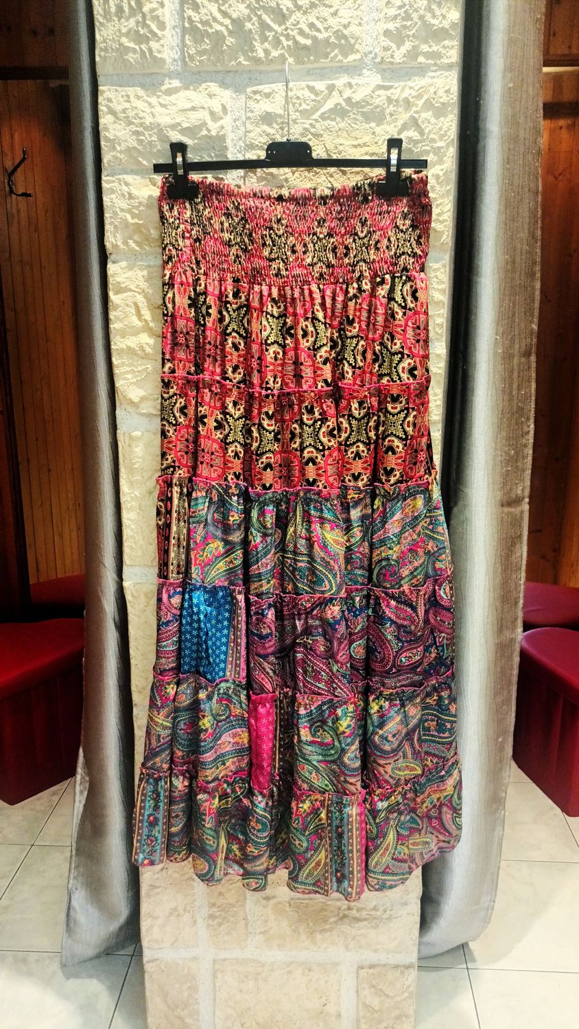 Jupe Gipsy rouge multicolore 