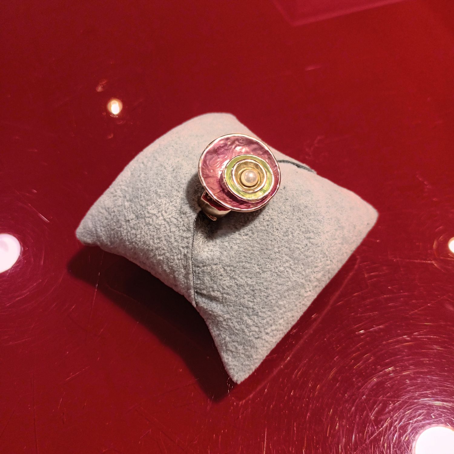 Bague Oeil de perle rose