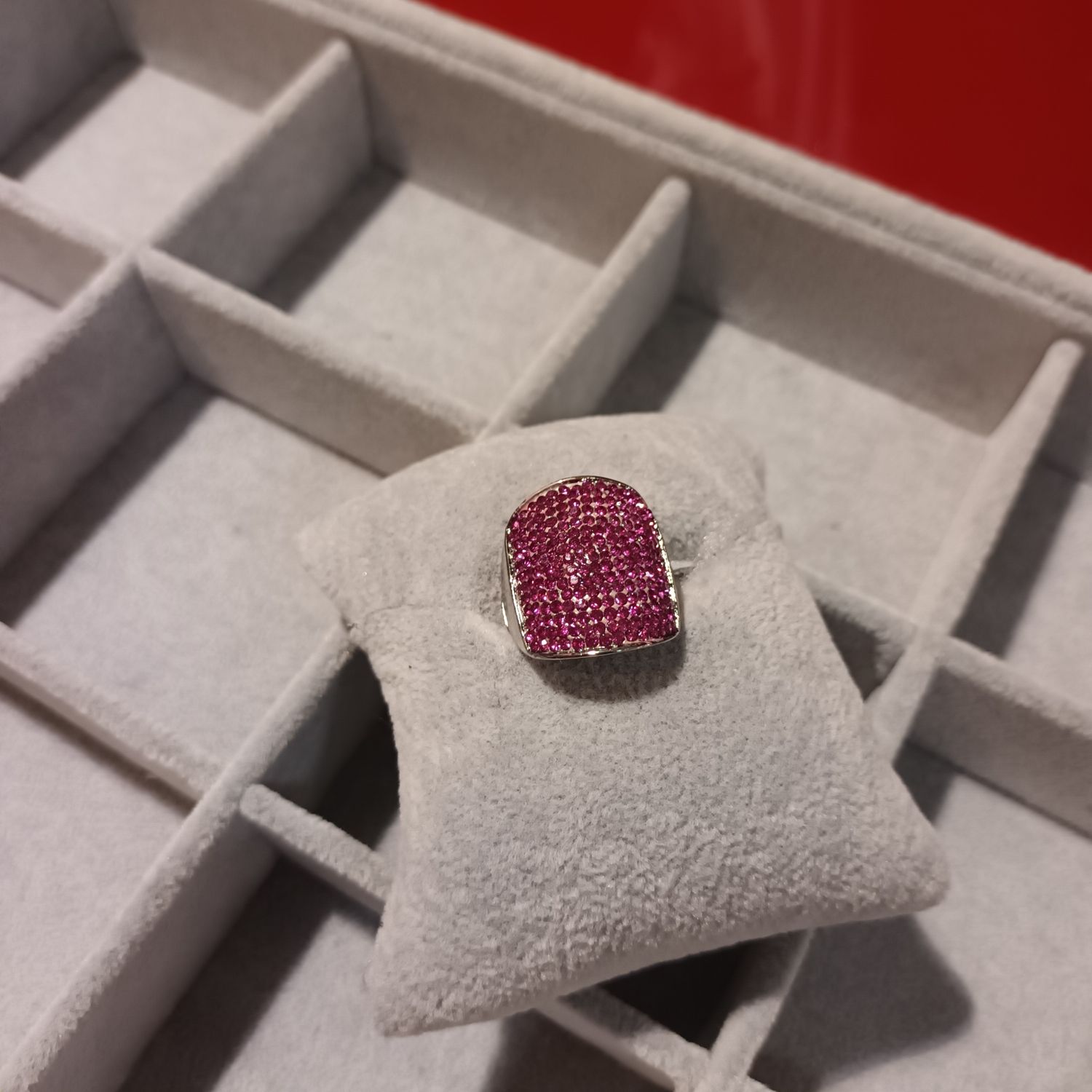 Bague Strass fuchsia 