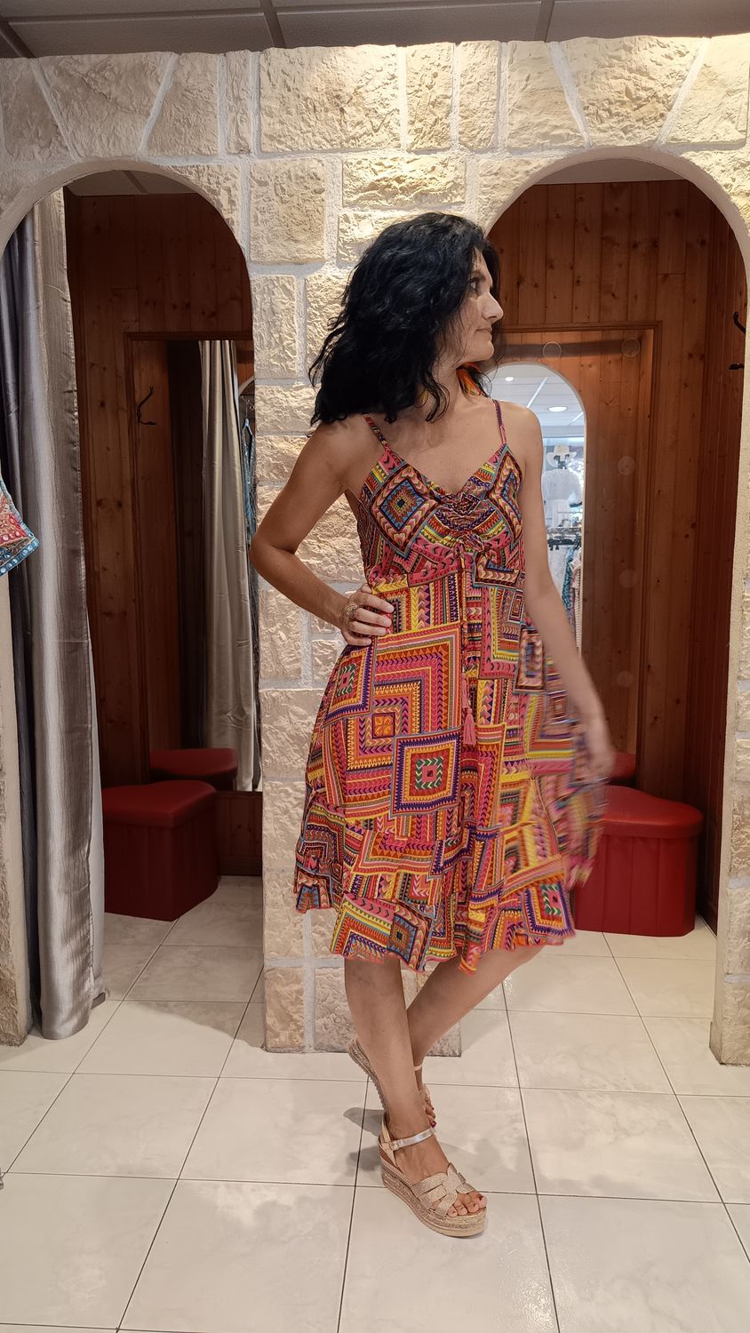 Robe bohème Maya orange 