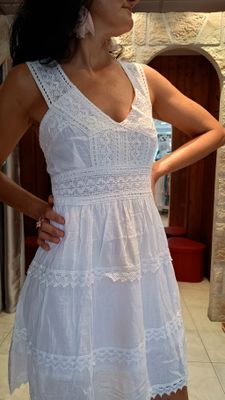 Robe courte coton blanc