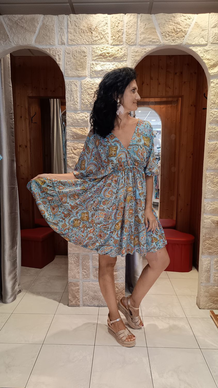 Robe courte Samira tourquoise 