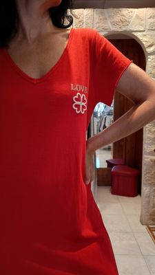 Robe longue Love rouge 