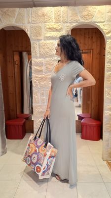Robe longue Love vert kaki