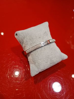 Bracelet acier argenté strass 