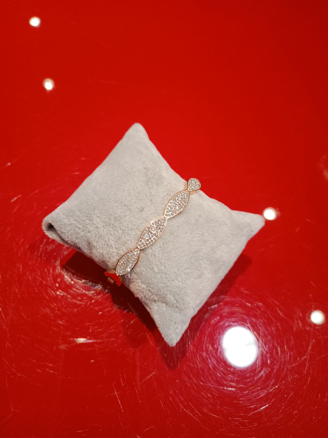 Bracelet acier cuivré strass