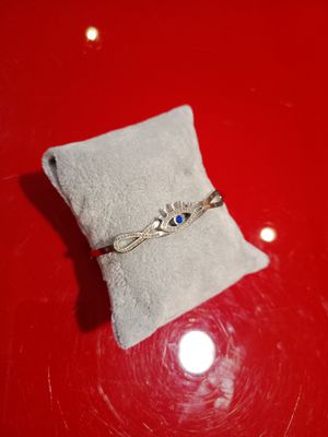 Bracelet Oeil bleu acier argenté strass